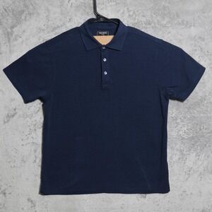 Todd Snyder Polo Shirt Mens Medium Navy Blue Tailored Cotton Blend Stretch Prep